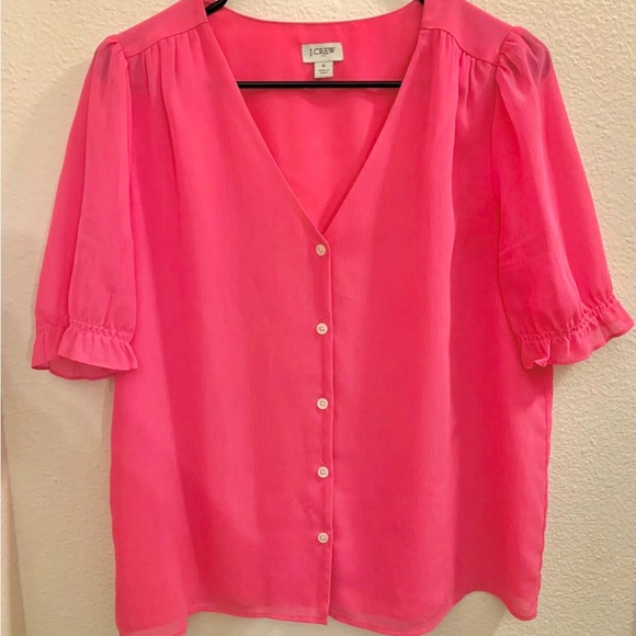 Hot pink J Crew Blouse - Picture 3 of 3